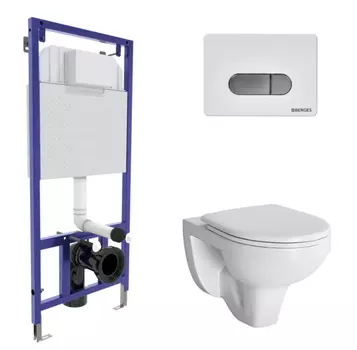 Комплект Berges Gamma 042419 кнопка белая/хром глянец