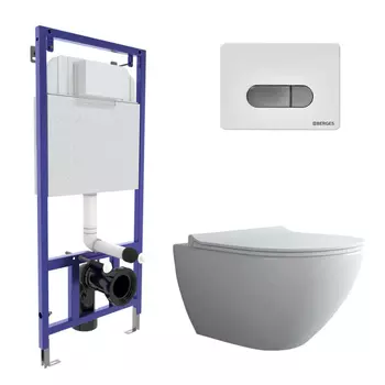 Комплект Berges Wasserhaus Novum 525 043270 кнопка хром/белый