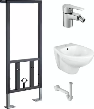 Комплект Биде подвесное Jacob Delafon Patio E4189 + Инсталляция VitrA 780-5820 + Смеситель Jacob Del