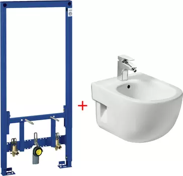 Комплект Биде подвесное Roca Meridian 357246000 укороченное + Система инсталляции для биде Grohe Ra
