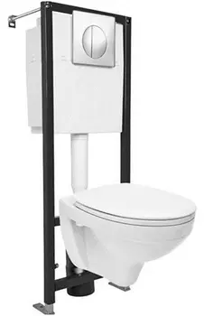 Комплект Cersanit Delfi Black унитаз подвесной + инсталляция + кнопка S-SET-DEL/Black/TPL/Cg-w