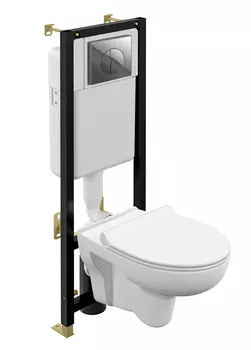 Комплект Cersanit Nature CO DPL EO Slim + Black + Leon пластик хром глянцевый