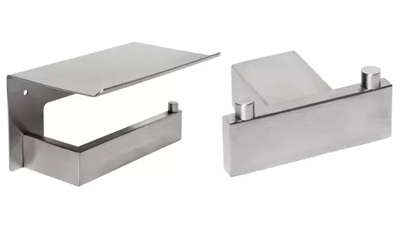 Комплект Держатель туалетной бумаги Mediclinics Harmonia AI2005CS с полкой + Крючок Mediclinics Harmonia AI2418CS двойной, хром