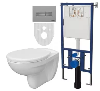 Комплект DIWO Анапа инсталляция + подвесной унитаз + крышка сиденье + кнопка хром