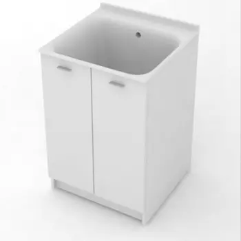 Комплект для постирочной Kerasan Aquadom 9165k3*0 без отверстия под смеситель, 60х60 см, белый матовый