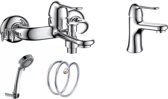 Комплект для ванной D&K Ambrosius Rhein DA1340004SET 3 в 1, два смесителя + душевой гарнитур
