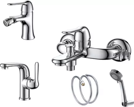 Комплект для ванной D&amp;K Ambrosius Rhein DA1340001SET 4 в 1, три смесителя + душевой гарнитур