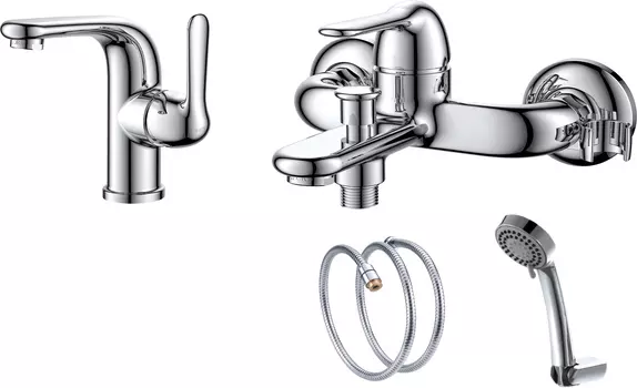 Комплект для ванной D&K Ambrosius Rhein DA1340003SET 3 в 1, два смесителя + душевой гарнитур