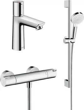 Комплект для ванной Hansgrohe Термостат Ecostat 1001 CL ВМ 13211000 для душа + Смеситель Talis 71750000 для раковины + Душевой гарнитур 26532400