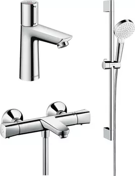 Комплект для ванной Hansgrohe Термостат Ecostat Universal 13123000 для ванны с душем + Смеситель 71750000 для раковины + Душевой гарнитур 26532400