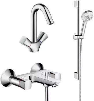 Комплект для ванной Смеситель Hansgrohe Logis 71243000 для ванны с душем + Смеситель Hansgrohe Logi