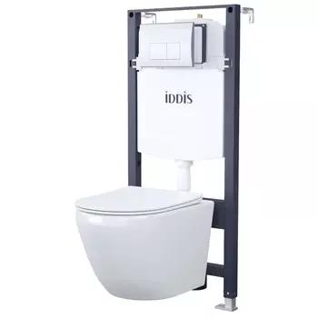 Комплект Iddis BASB010i73 3 в 1 унитаз Blanco BLARDSEi25 + инсталляция Profix PRO0000i32 + кнопка OPH10G0i77 хром глянцевый