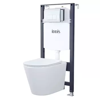 Комплект Iddis BASC010i73 3 в 1 унитаз Calipso CALRDSEi25 + инсталляция Profix PRO0000i32 + кнопка OPH10G0i77 хром глянцевый