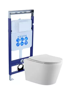 Комплект инсталляция Aquatek Easy Fix INS-0000010 + унитаз Вега AQ1905-00 с сиденьем микролифт