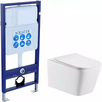 Комплект инсталляция Aquatek Standart INS-0000012 + унитаз Либра AQ0530-00 с сиденьем микролифт