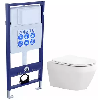 Комплект инсталляция Aquatek Standart INS-0000012 + унитаз Лея AQ1199-00 с сиденьем микролифт