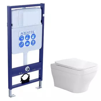 Комплект инсталляция Aquatek Standart INS-0000012 + унитаз Амадео AQ1180-00 с сиденьем микролифт