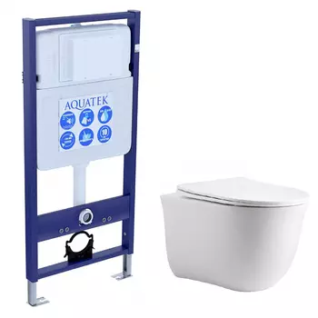 Комплект инсталляция Aquatek Standart INS-0000012 + унитаз Классик AQ1112-00 с сиденьем микролифт