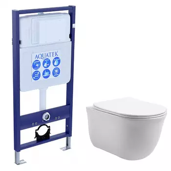 Комплект инсталляция Aquatek Standart INS-0000012 + унитаз Классик AQ1111-00 с сиденьем микролифт