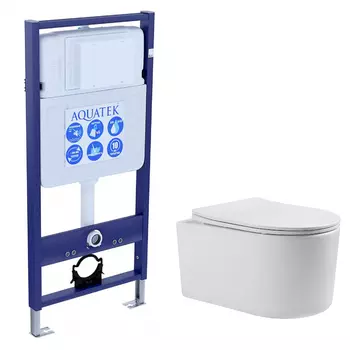 Комплект инсталляция Aquatek Standart INS-0000012 + унитаз Мия AQ2004-00 с сиденьем микролифт