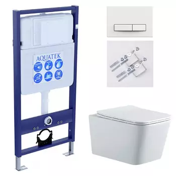 Комплект инсталляция Aquatek Standart INS-0000012 + унитаз Либра New AQ0530N-00 + кнопка KDI-0000021 + комплект креплений