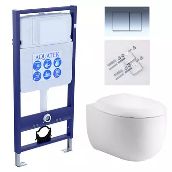Комплект инсталляция Aquatek Standart INS-0000012 + унитаз Альтаир AQ1980-00 + кнопка KDI-0000010 + комплект креплений
