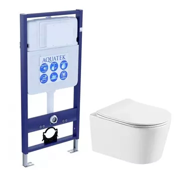 Комплект инсталляция Aquatek Standart INS-0000012 + унитаз Aquatek Оберон AQ1365T-00 с сиденьем микролифт