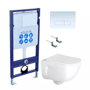 Комплект инсталляция Aquatek Standart INS-0000012 + унитаз Дива AQ2012-00 + кнопка KDI-0000013 + комплект креплений