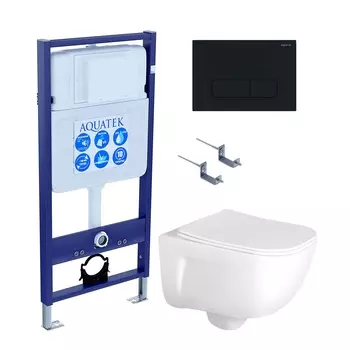 Комплект инсталляция Aquatek Standart INS-0000012 + унитаз Дива AQ2012-00 + кнопка KDI-0000017 + комплект креплений