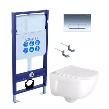 Комплект инсталляция Aquatek Standart INS-0000012 + унитаз Дива AQ2012-00 + кнопка KDI-0000016 + комплект креплений
