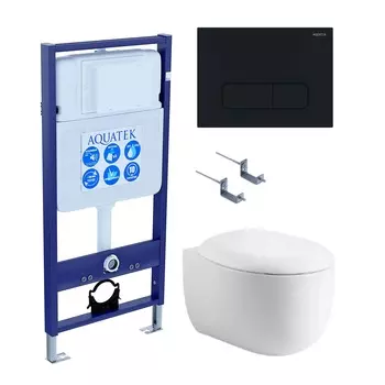 Комплект инсталляция Aquatek Standart INS-0000012 + унитаз Альтаир AQ1980-00 + кнопка KDI-0000017 + комплект креплений