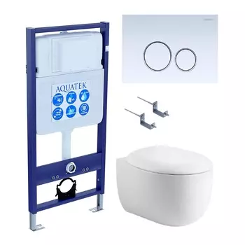 Комплект инсталляция Aquatek Standart INS-0000012 + унитаз Альтаир AQ1980-00 + кнопка KDI-0000015 + комплект креплений