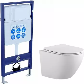 Комплект инсталляция Aquatek Standart INS-0000012 + унитаз Европа AQ1901-00 с сиденьем микролифт
