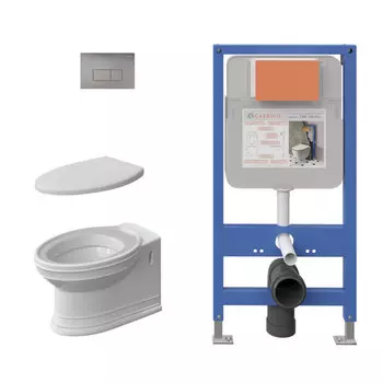 Комплект инсталляция Caprigo GBR-100 Duo + унитаз Armonia 5803 + крышка-сиденье G-011+ кнопка LA002