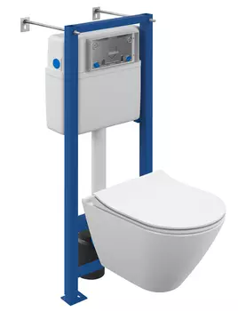 Комплект Cersanit City Smart CO DPL EO slim унитаз подвесной + инсталляция VECTOR (64917)