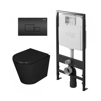 Комплект инсталляция D&amp;K DI8055119 + унитаз D&amp;K Venice DT1026025 + кнопка D&amp;K Quadro DB1519025