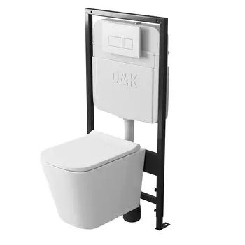 Комплект инсталляция для унитазов D&K DI8055119 + унитаз подвесной D&K Venice DT1026025