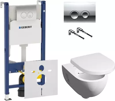 Комплект инсталляция Geberit Duofix Delta 458.124.21.1 3 в 1 + Keramag Renova Nr.1 203070000