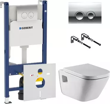 Комплект инсталляция Geberit Duofix Delta 458.124.21.1 3 в 1 + унитаз Roca Gap 346477000