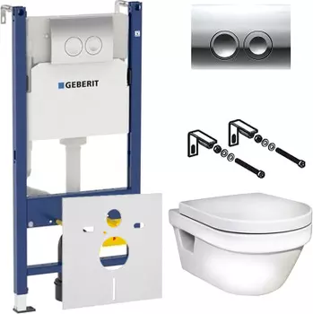 Комплект Инсталляция Geberit Duofix Delta 458.124.21.1 + Унитаз Gustavsberg Hygienic Flush WWC
