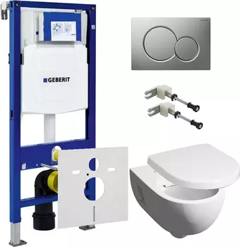 Комплект инсталляция Geberit Duofix UP320 111.300.00.5 + Кнопка смыва + Чаша Keramag Renova