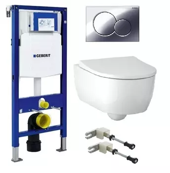 Комплект инсталляция Geberit Duofix UP320 111.300.00.5 + унитаз Geberit iCon 500.784.01.1 + кнопка смыва 115.770.21.5 + комплект креплений