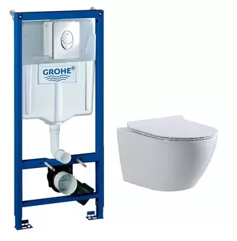 Комплект Инсталляция Grohe Rapid SL 38721001 + унитаз beWash Minimal BKWHR003480 с микролифтом