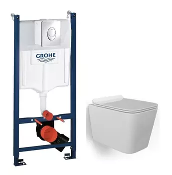 Комплект инсталляция Grohe Rapid SL 38745001 + унитаз подвесной beWash Kraft BKWHR005510 с микролифтом