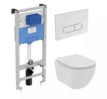 Комплект инсталляция Ideal Standard Prosys Frame R020467+унитаз Ideal Standard Tesi Rimless T536001+кнопка смыва R0115AA