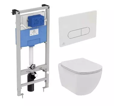Комплект инсталляция Ideal Standard Prosys Frame R020467+унитаз Ideal Standard Tesi Rimless T536001+кнопка смыва R0115AC