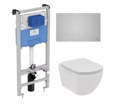 Комплект инсталляция Ideal Standard Prosys Frame R020467+унитаз Ideal Standard Tesi Rimless T536001+кнопка смыва R0115JG