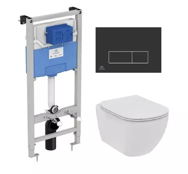 Комплект инсталляция Ideal Standard Prosys Frame R020467+унитаз Ideal Standard Tesi Rimless T536001+кнопка смыва R0121A6