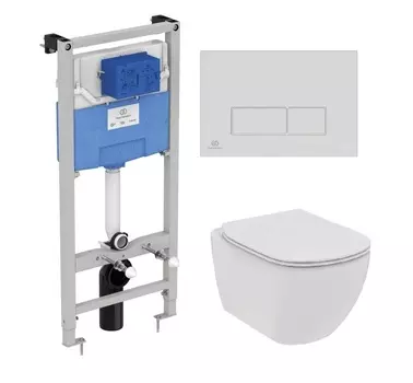 Комплект инсталляция Ideal Standard Prosys Frame R020467+унитаз Ideal Standard Tesi Rimless T536001+кнопка смыва R0121AA
