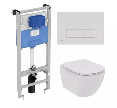 Комплект инсталляция Ideal Standard Prosys Frame R020467+унитаз Ideal Standard Tesi Rimless T536001+кнопка смыва R0121JG